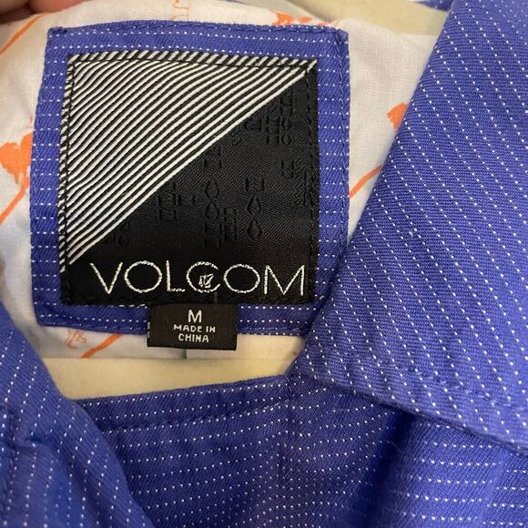 Volcom Blue & White Striped Double Breasted Collared Blazer size Medium - Picture 4 of 15